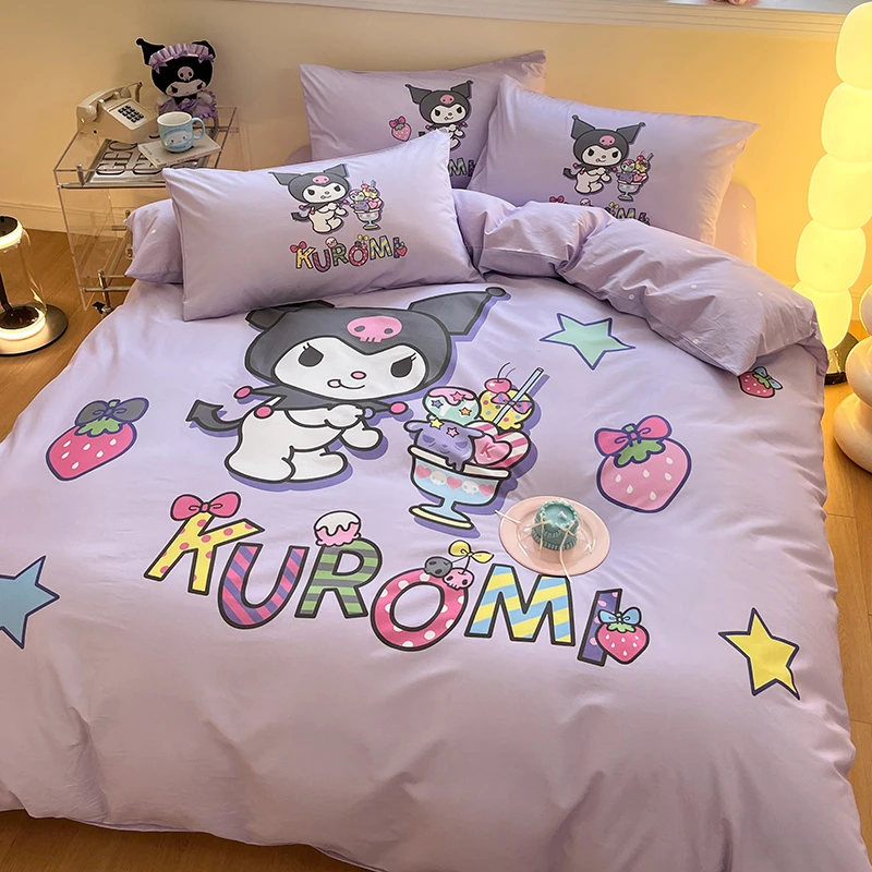 正版三丽鸥100%全棉四件套大阪印花卡通纯棉三件套被套床上用品