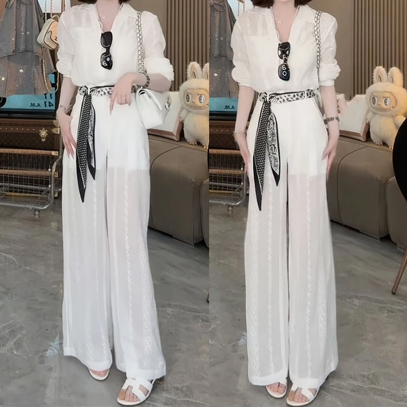 2025夏季新款松弛感温婉大方老钱风气质上衣舒适百搭休闲裤套装女