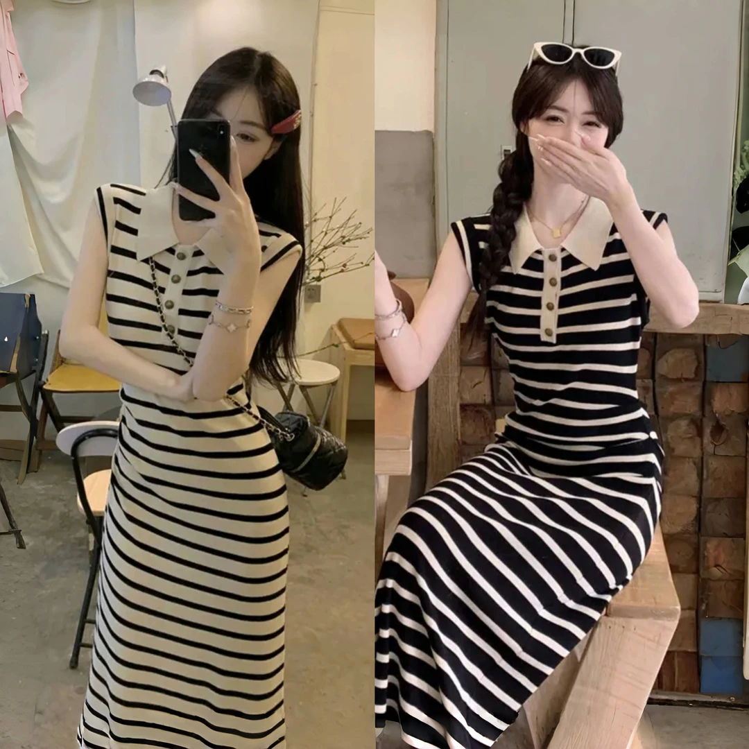 裙子女款爆款夏季2025新款洋气大气领法式包臀高档收腰减龄连衣裙