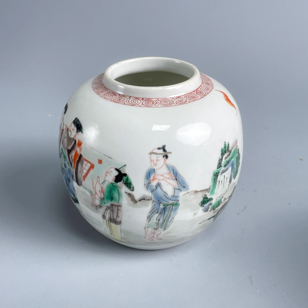 M25D8000C29 - 民国五彩人物纹小罐