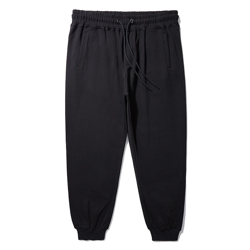潮牌大码男式运动裤 夏季薄款简约纯色休闲宽松松紧腰卫裤