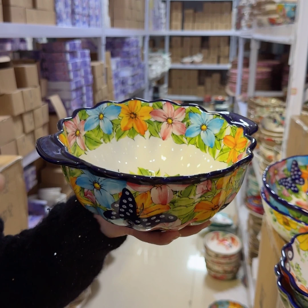 瓷片8英寸双耳汤碗一只看图