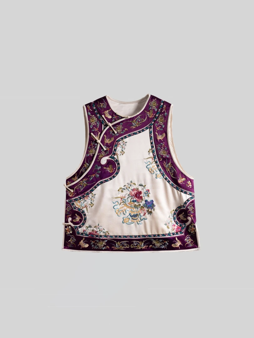 【美锦家】新中式国风女款圆领刺绣马甲241721