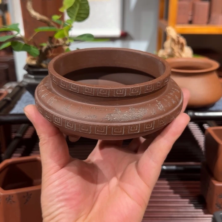 紫砂花盆原矿紫泥