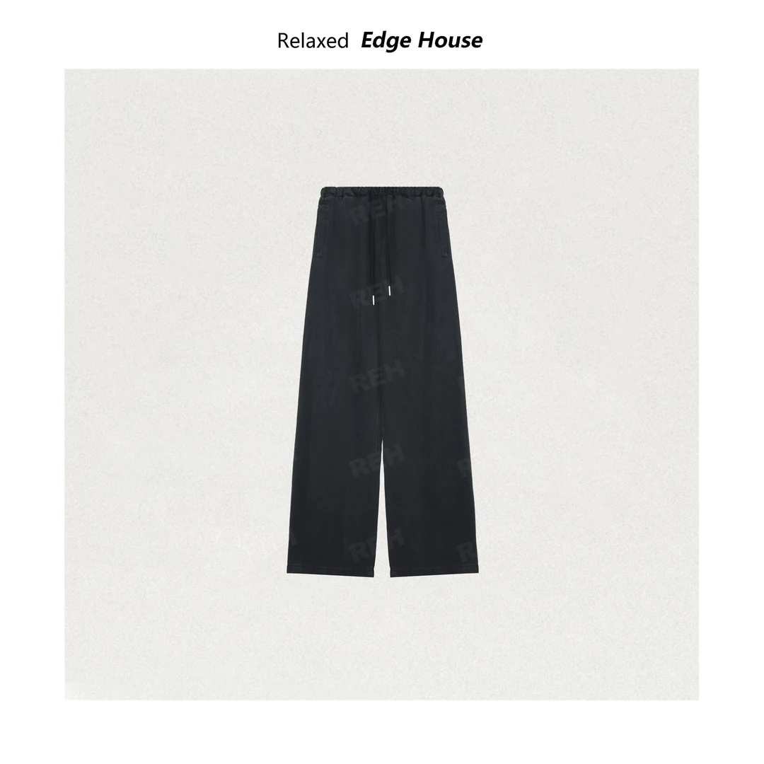 【嘻嘻家】软牛仔 复古磨砂质感宽松休闲直筒重工水洗软牛仔裤