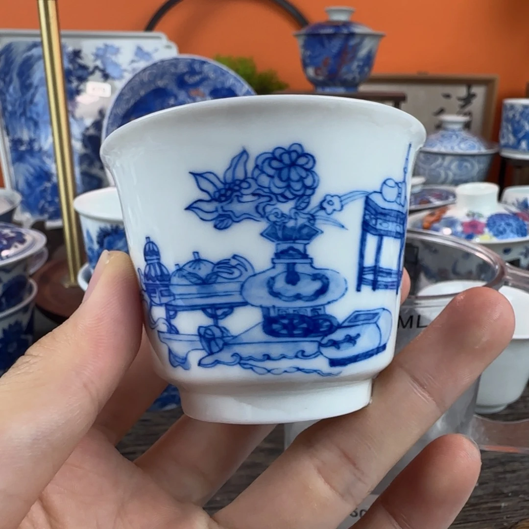 瓷片景德镇手绘青花茶器469