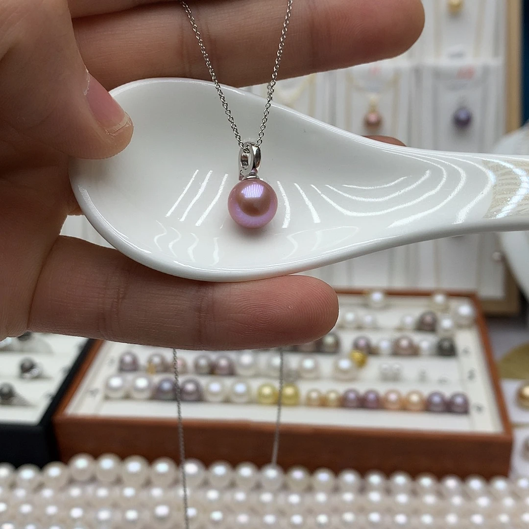 淡水珍珠吊坠(赠链)银S925镶嵌