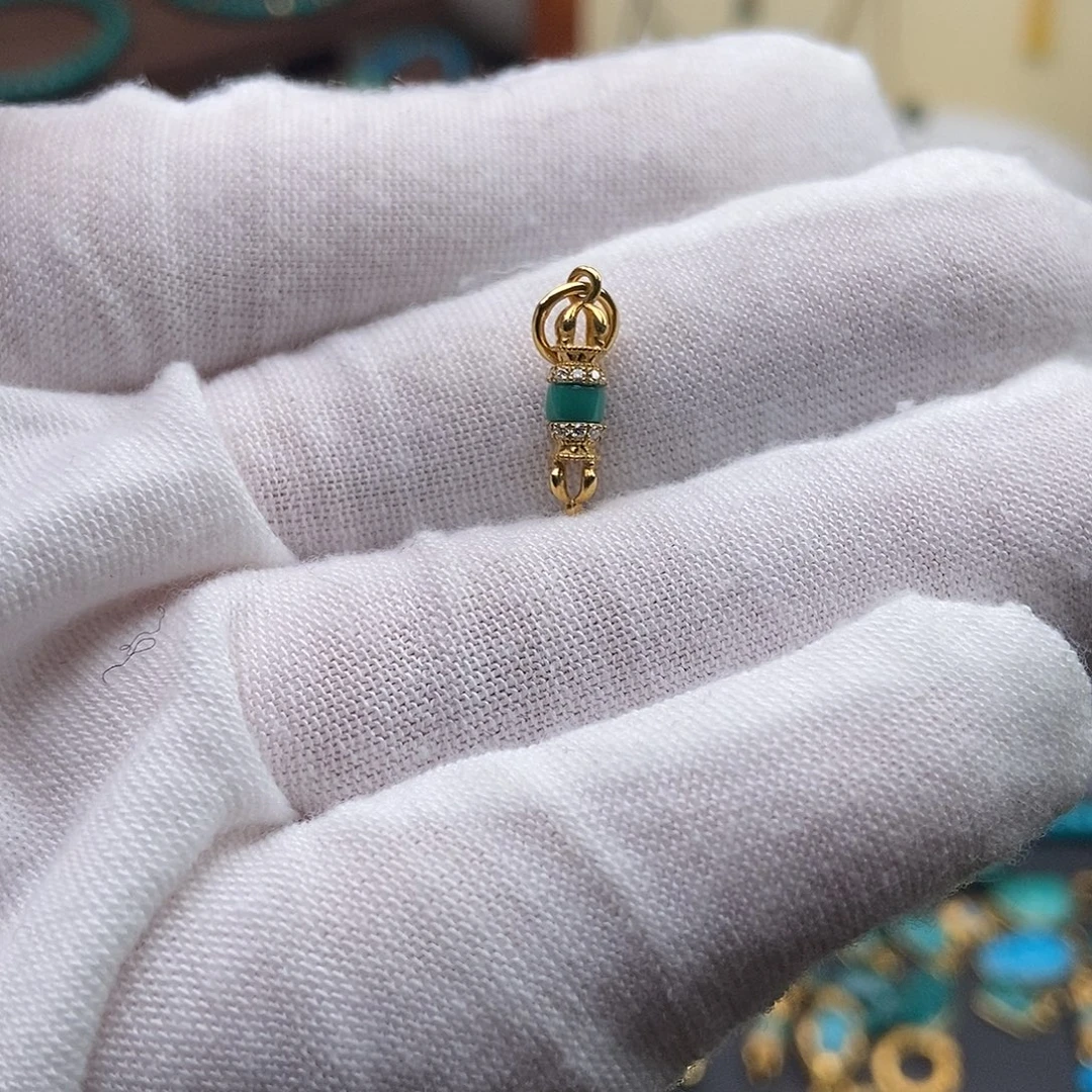 绿松石18K金镶嵌绿松石配饰h