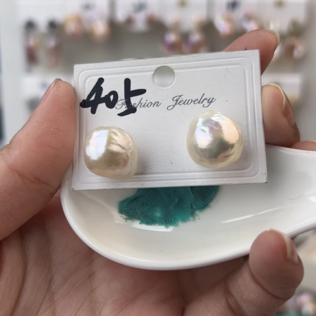 淡水珍珠耳饰银S925镶嵌