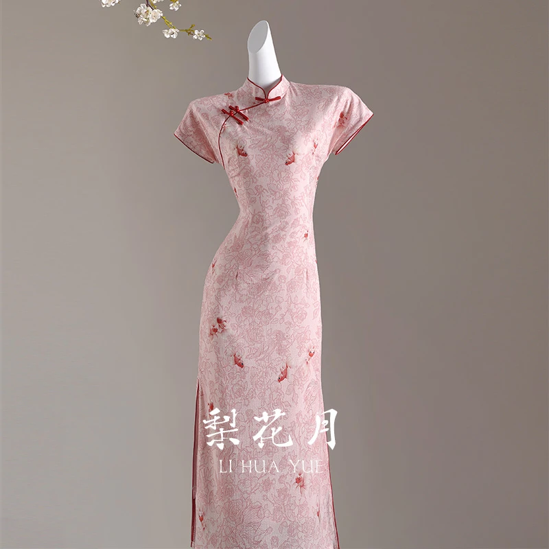 梨花月《锦鲤》夏季2025年苏州送考旗袍少女印花新中式轻奢中国风