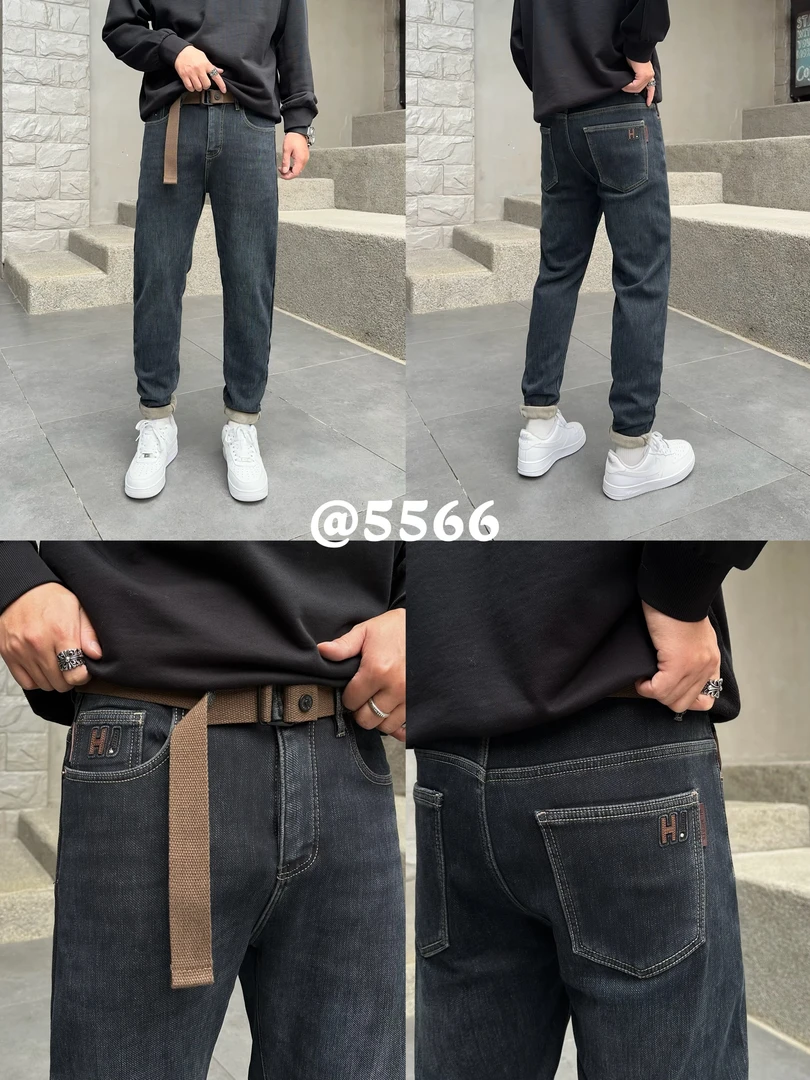 5566冬季男士加绒牛仔裤