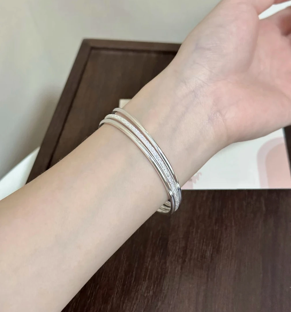 足银银制品 三生三世莲蓬莲子闭口足银制作镯 时尚百搭经典