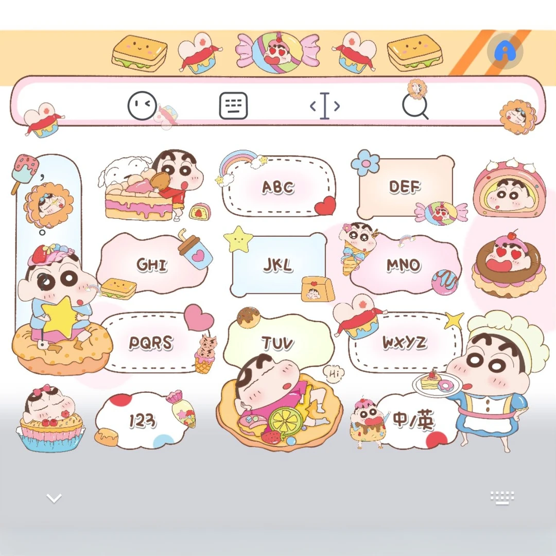 【 甜品蜡笔小新 】/苹果安卓百度输入法双色键盘