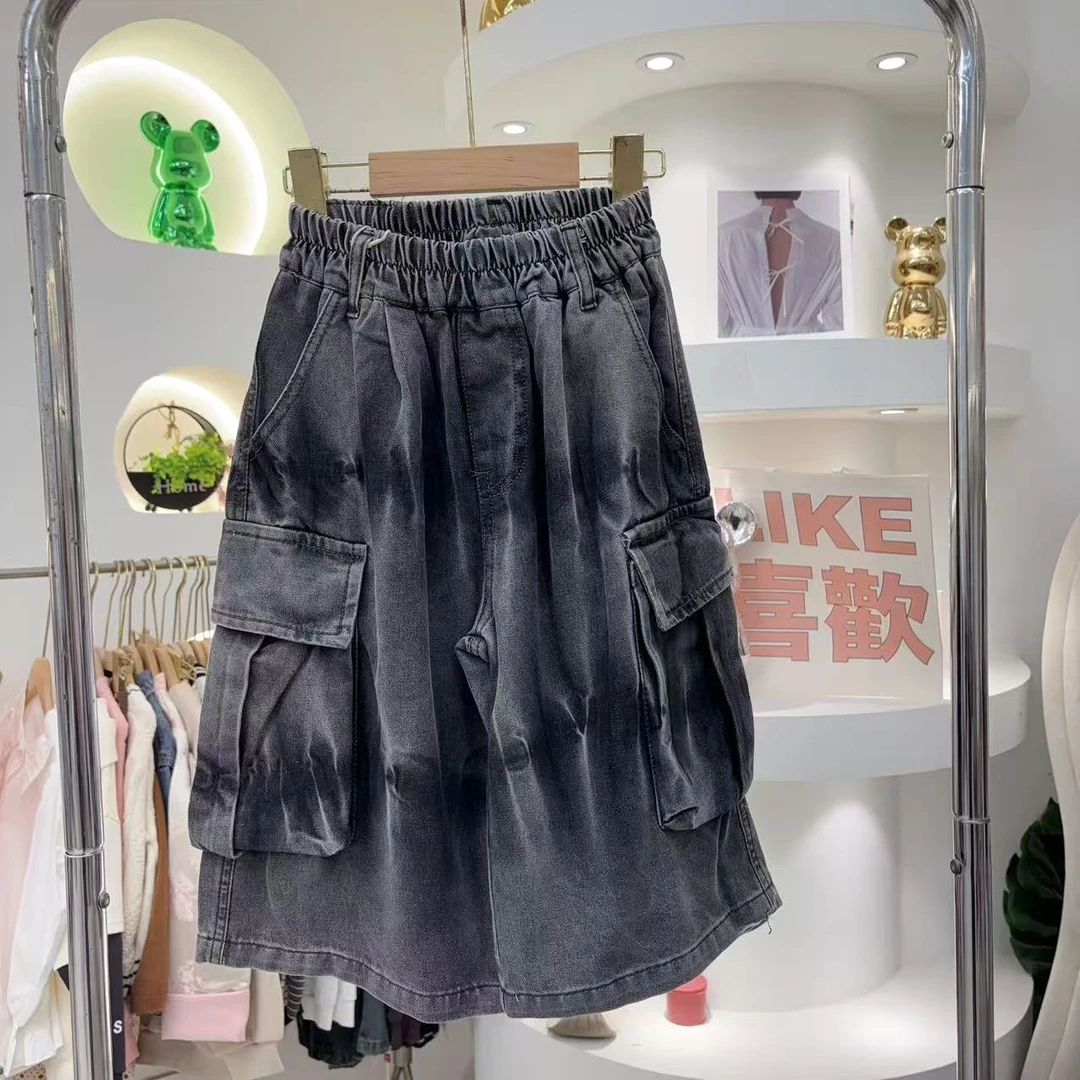 SNBB  2025夏季儿童时尚百搭工装牛仔裤   x02529