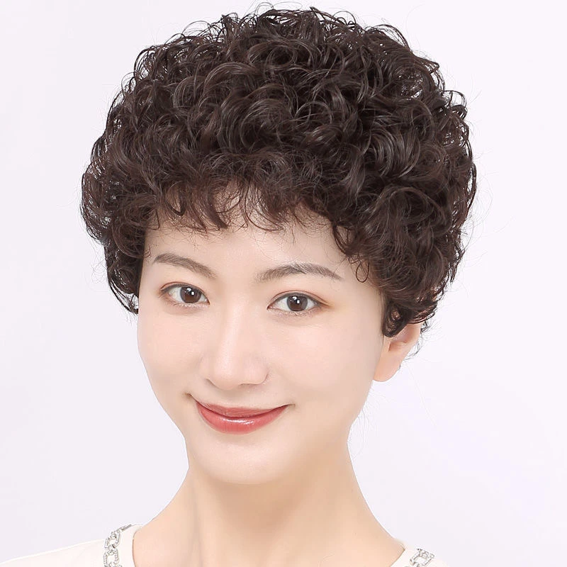 【心动时尚港风】中老年假发真气质短卷发遮盖白发时尚假发女款