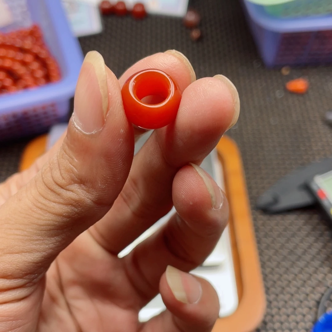 南红玛瑙未镶嵌跑环内经卡7