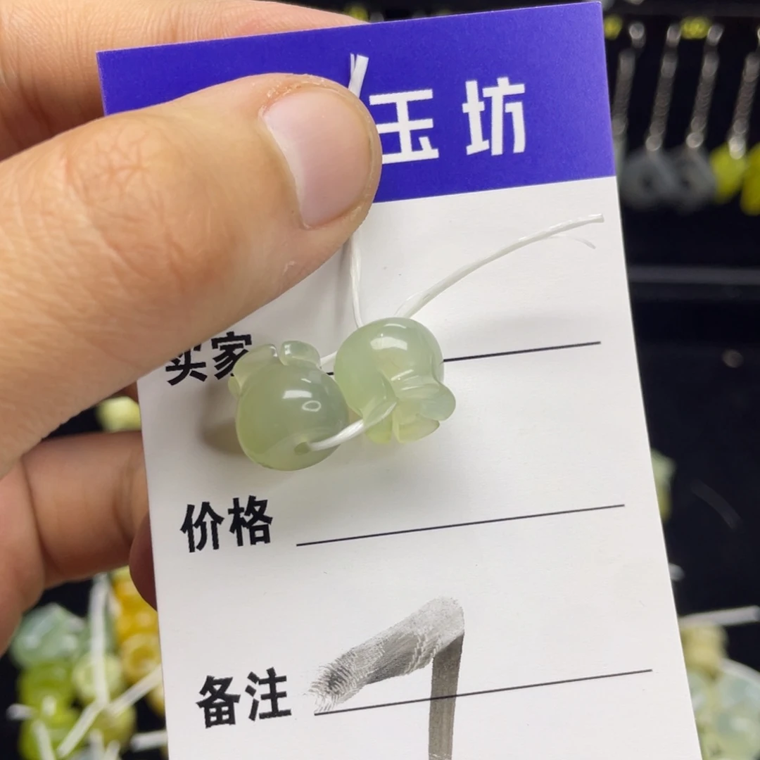 岫玉耳坠银S925镶嵌爱****境