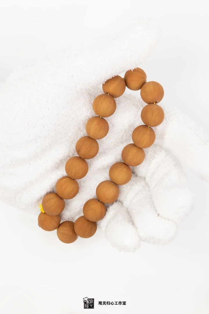 【观灵】猴头小青柑手持手串原皮原色大尺寸15左右会有不明显封口线