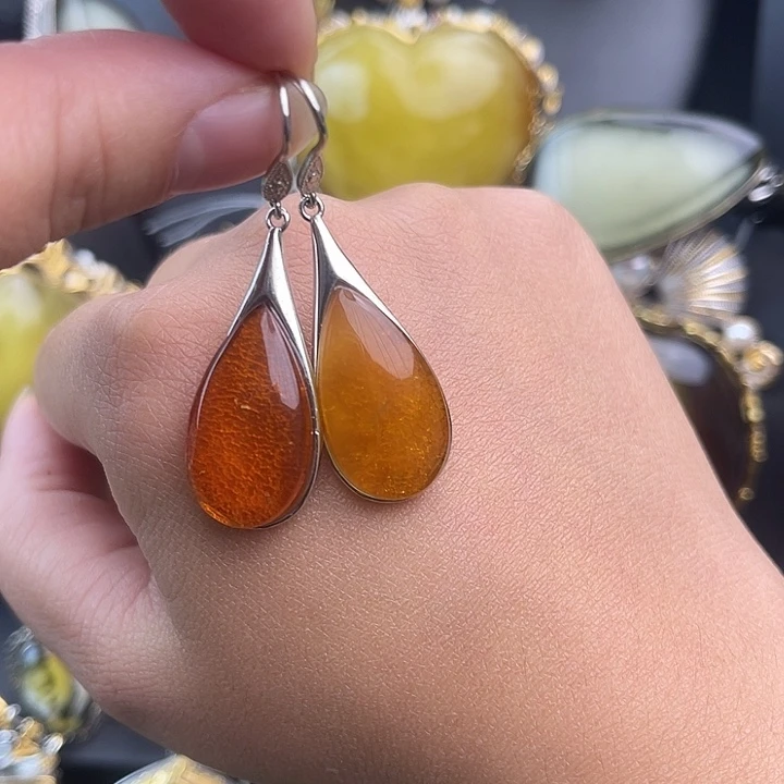 琥珀银S925镶嵌裸石