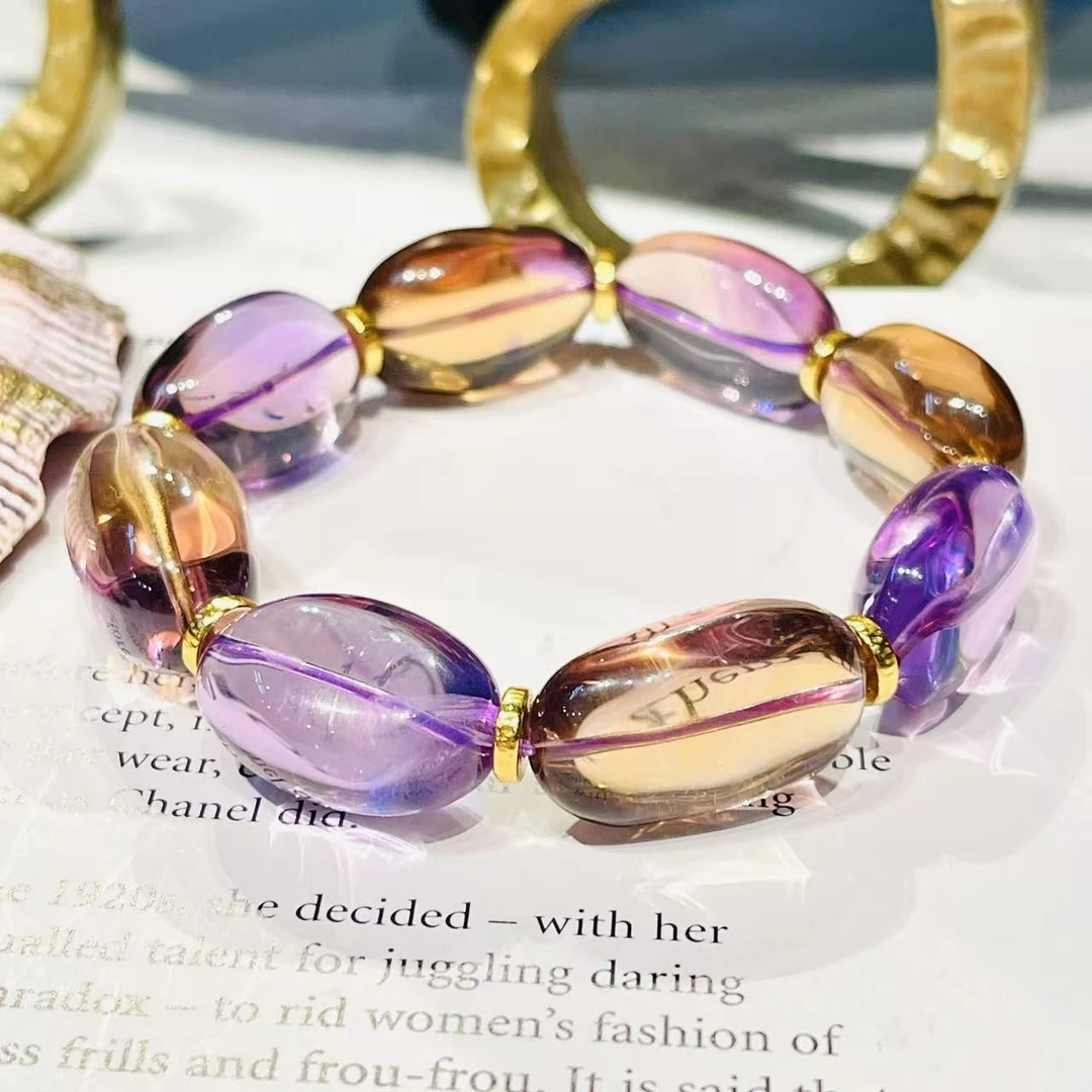 天然紫黄水晶手串 13-15MM/S52128