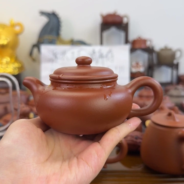 茶壶紫砂朱泥全手仿古200毫升