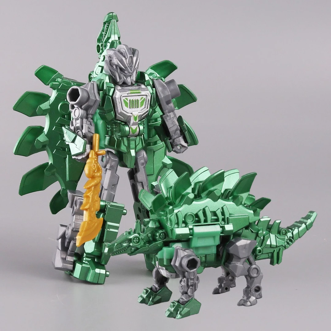 新款五合一恐龙机器人霸王龙变形动物模型手工益智拼装玩具男女