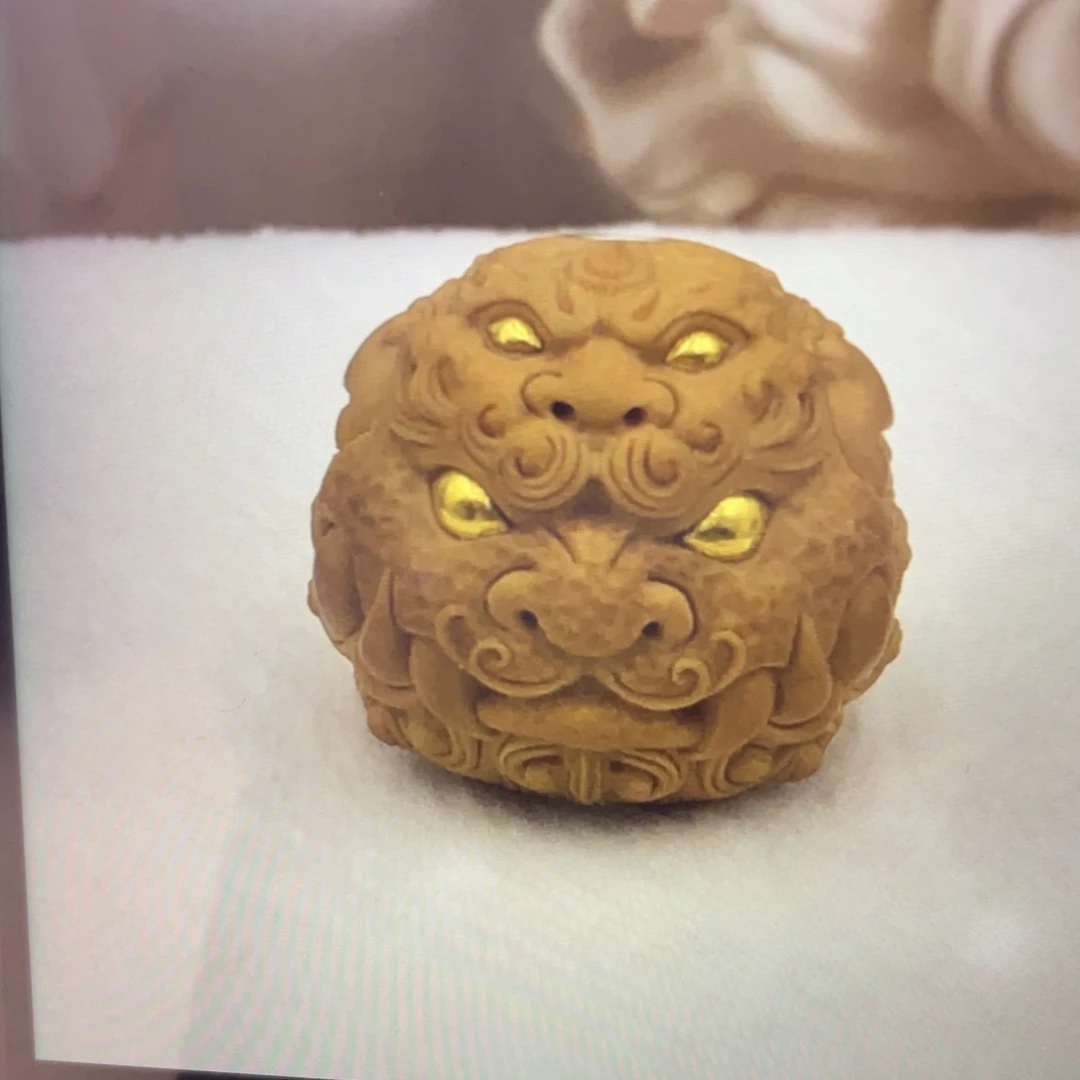 猴头核桃吊坠唐狮白虎镶嵌17/18/19