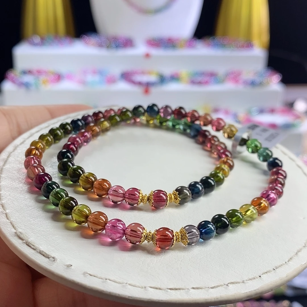 未镶嵌手链碧玺色标双圈