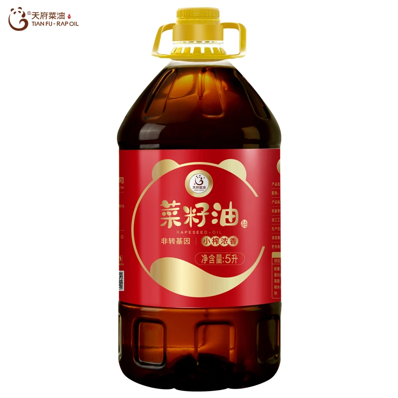 天府菜油小榨浓香菜籽油5L  (红标）地道四川浓香菜籽油