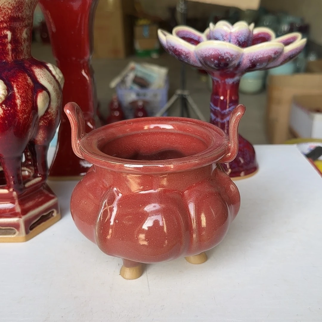 摆件陶郑家钧窑摆件微