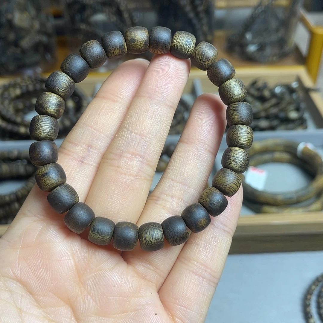 沉香碎屑沉香棋楠沉香老型古珠8mm沉水浮花香蜜香