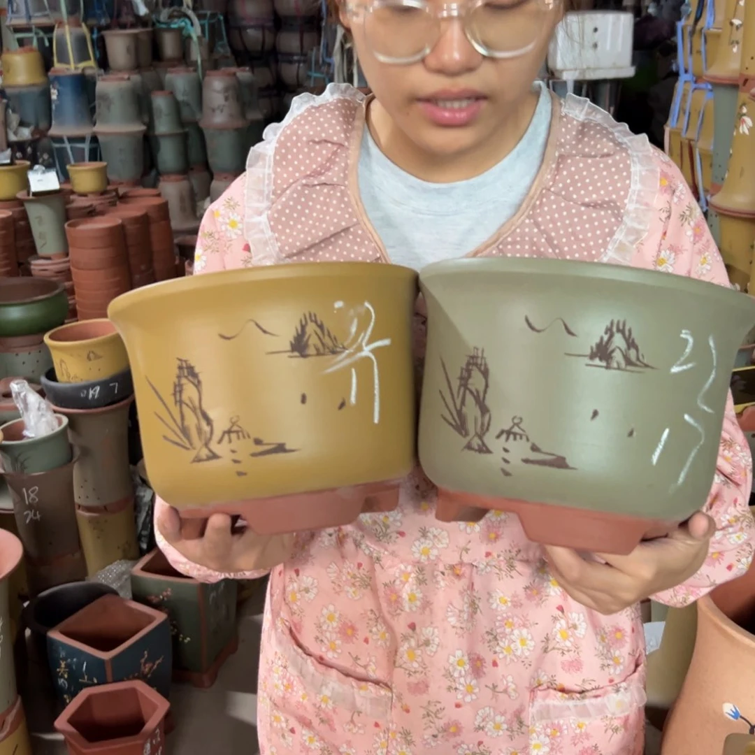 宜兴川阁紫砂花盆