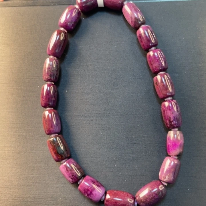 苏纪石（舒俱来）未镶嵌手串枣红桶珠6m