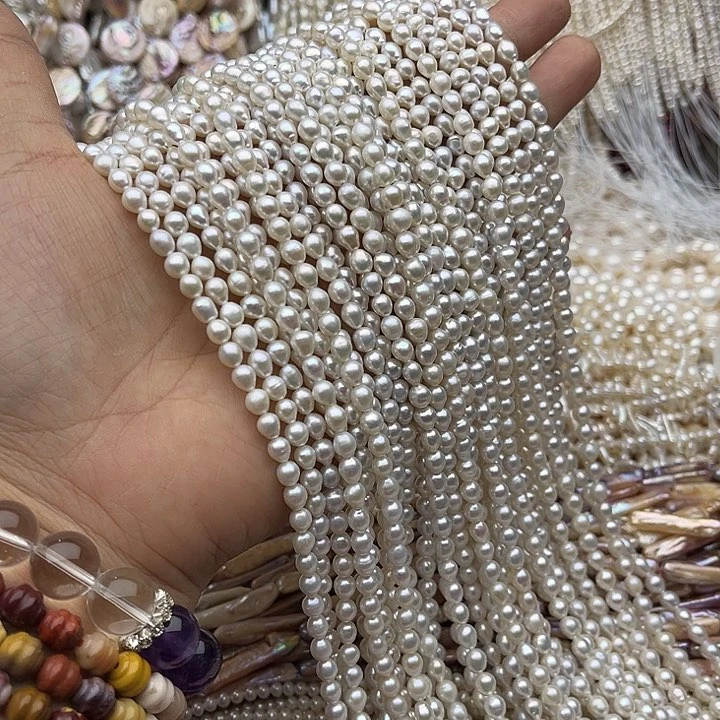 玛瑙/玉髓未镶嵌珠宝半成品一条4.5mm左右珍珠