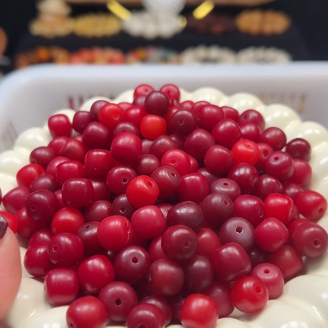 手串菩提根/象牙果微瑕卡11/12左右红色桶500颗