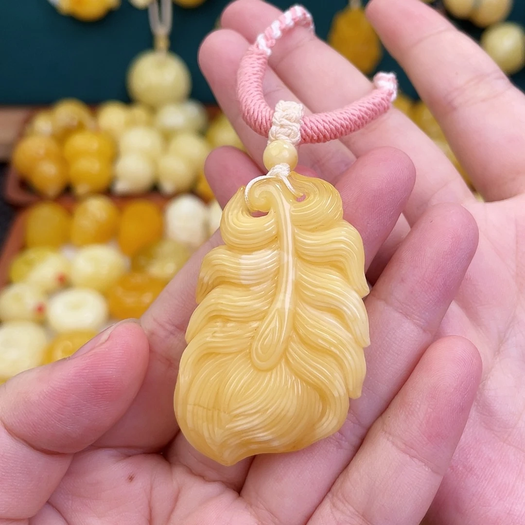 蜜蜡未镶嵌毛衣链蜜蜡