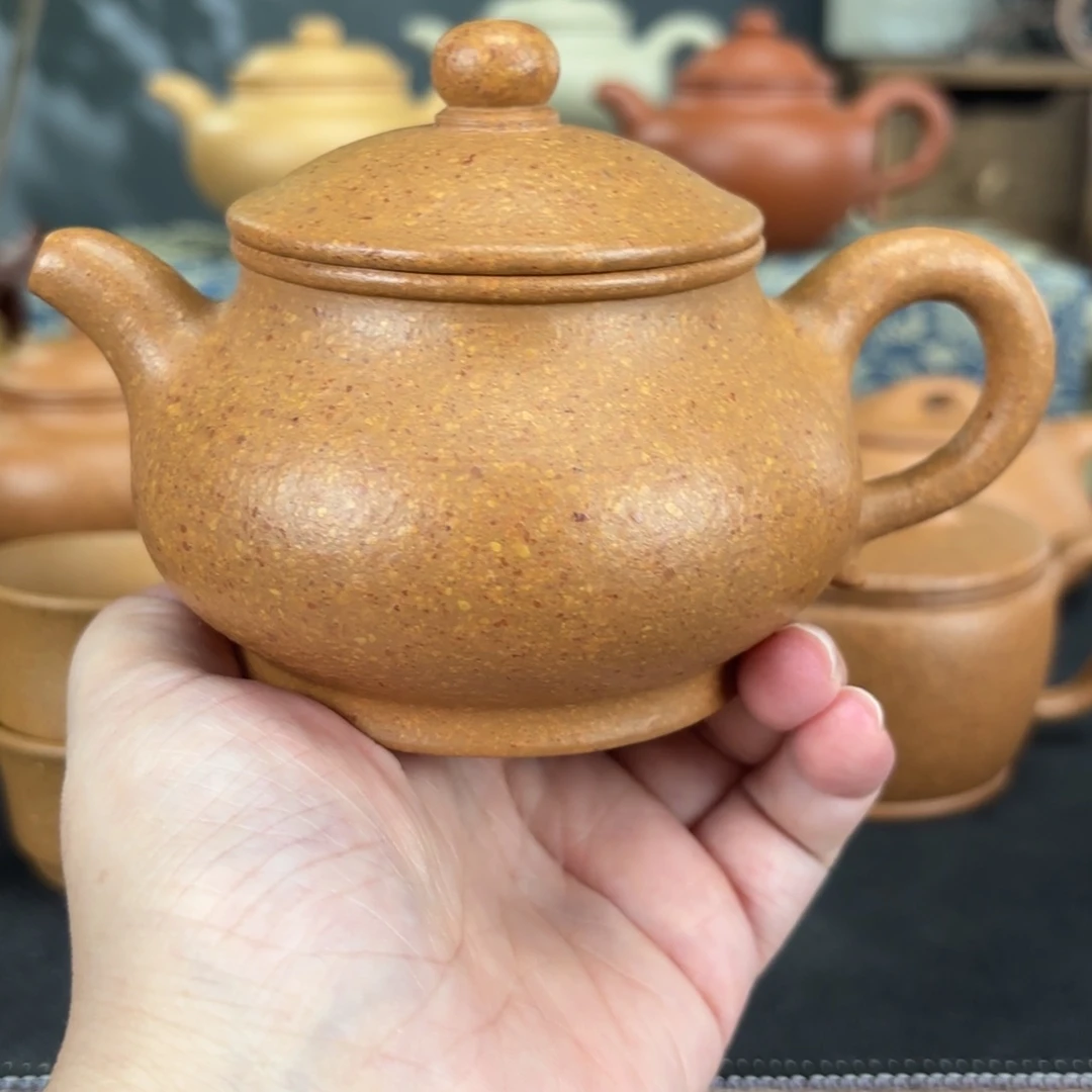 紫砂茶壶梨皮黄段潘壶230