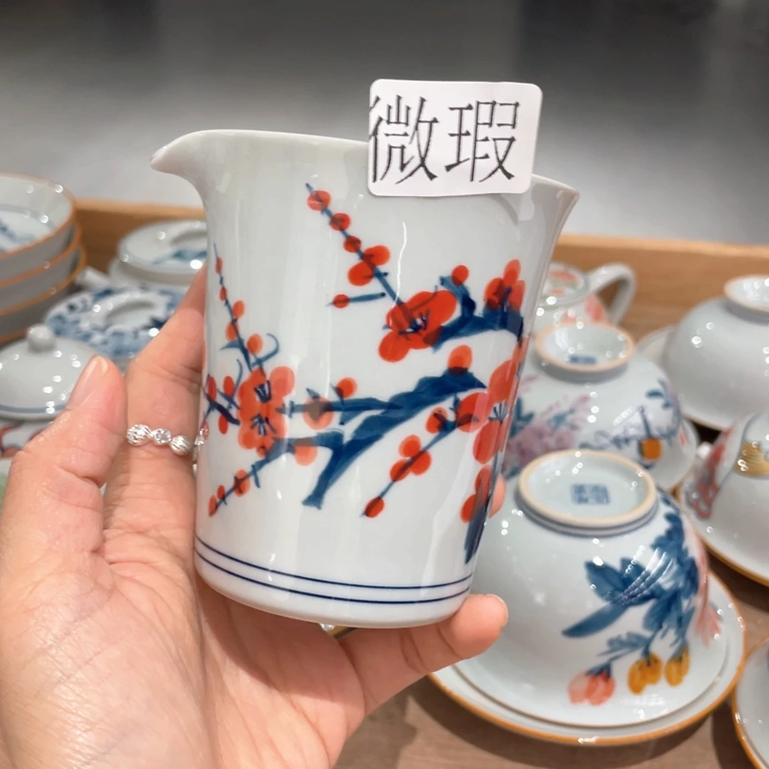 釉下彩纯手绘有瑕