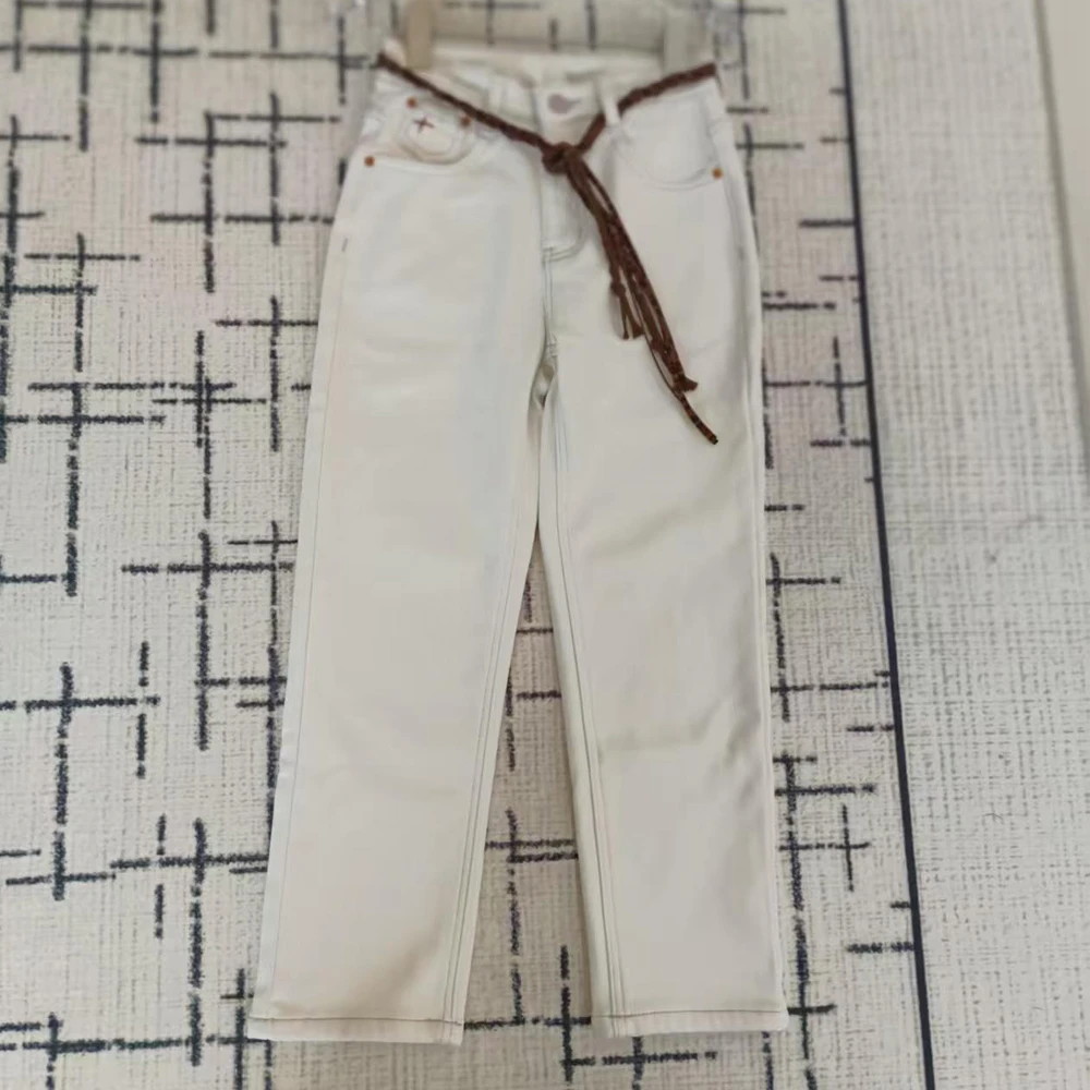 BBL设计师款加绒灰白烟管仔裤K22738