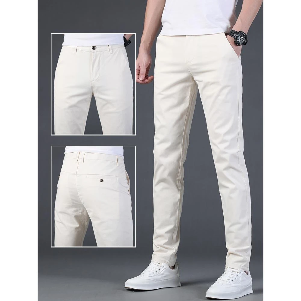 香港2025秋冬新款休闲裤男士修身小脚裤高端商务潮流百搭弹力长裤