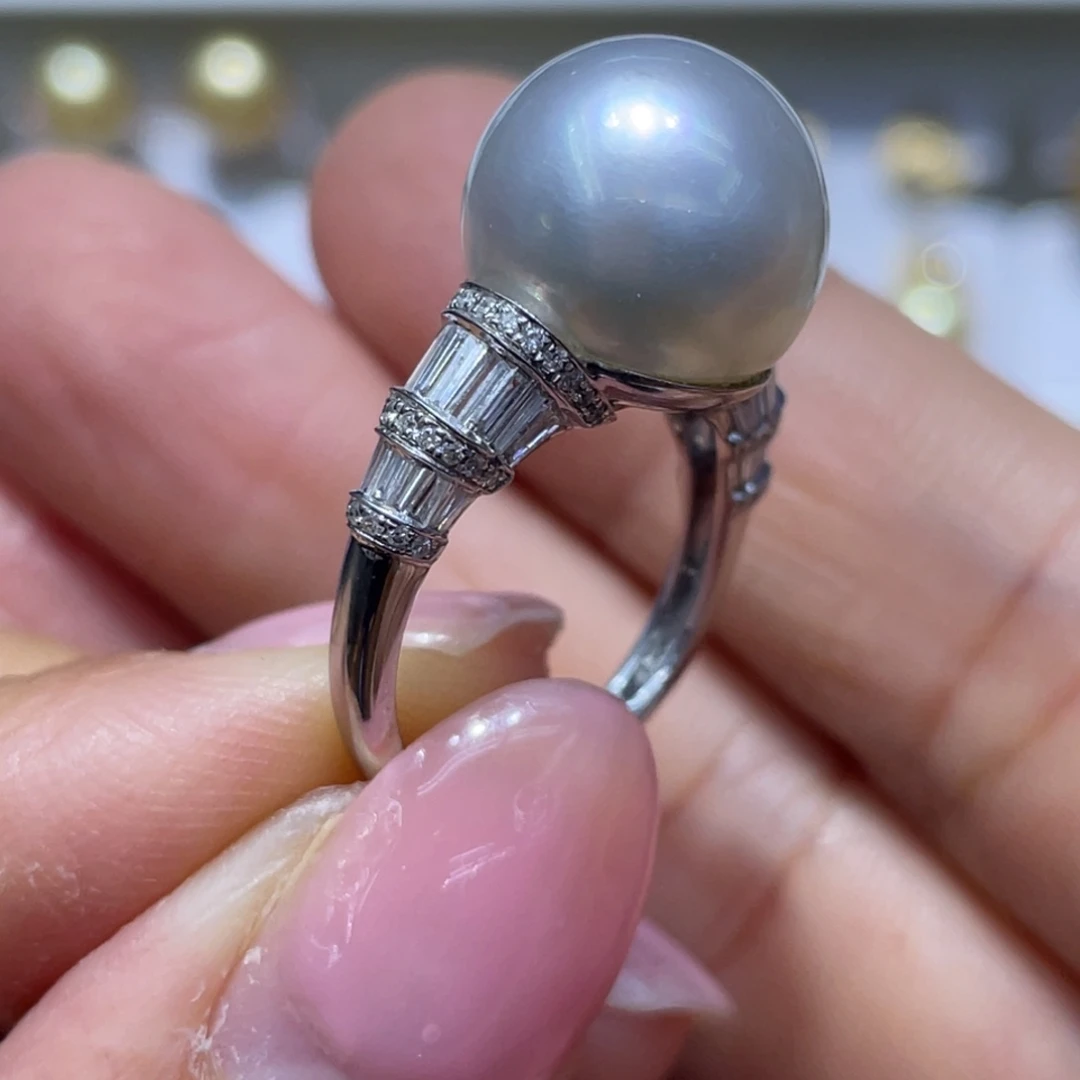 海水珍珠18K金镶嵌戒指