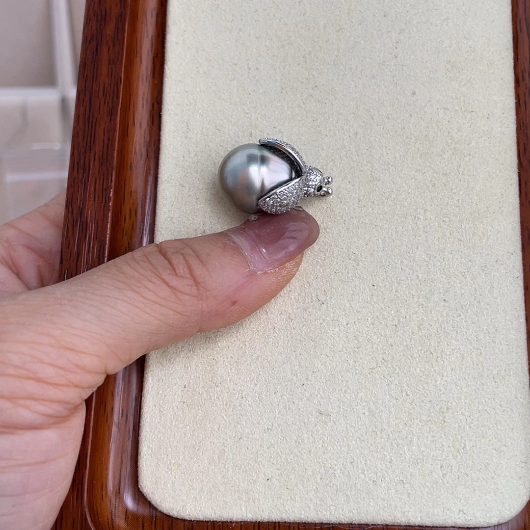 海水珍珠银S925镶嵌颈饰