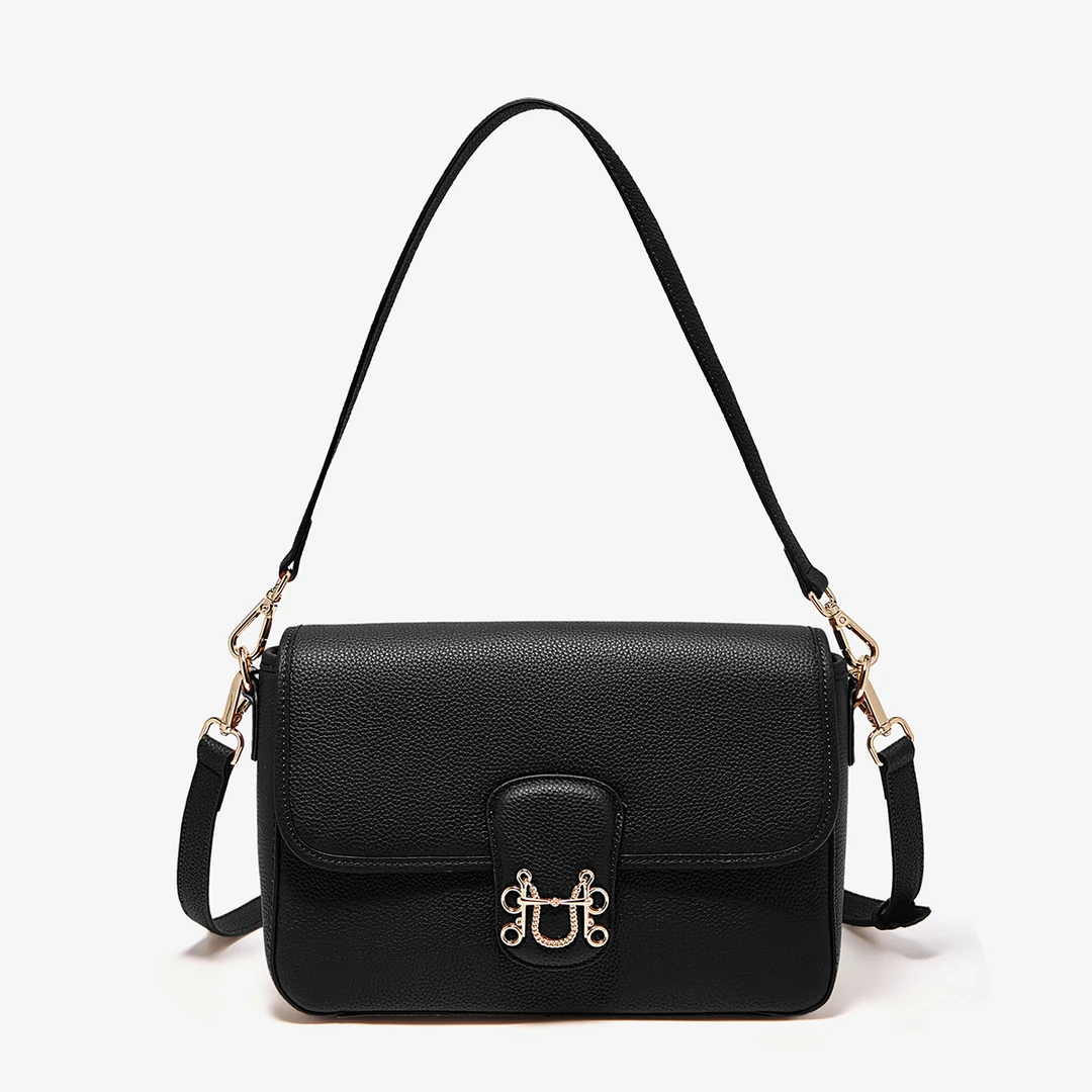 头层牛皮荔枝纹复古质感腋下包包单肩包