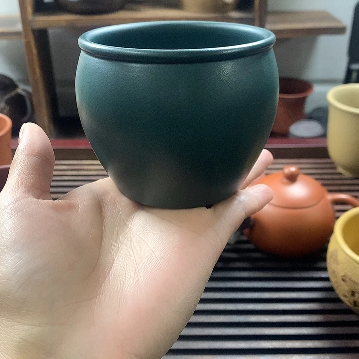 茶杯紫砂老绿泥200c