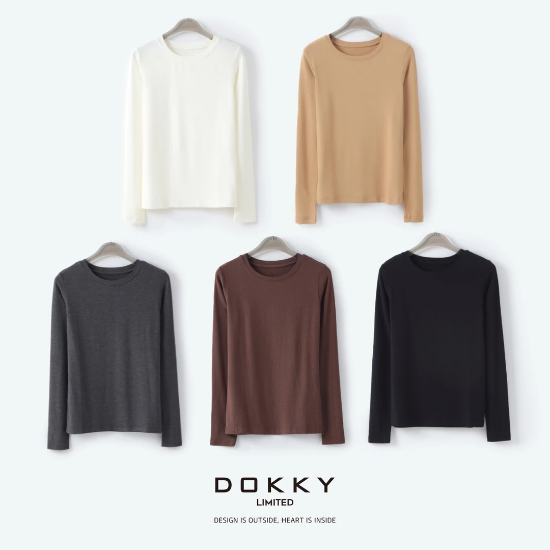 【瘦瘦T】DOKKY高定材质.Q弹软韧.极简百搭|长袖T恤