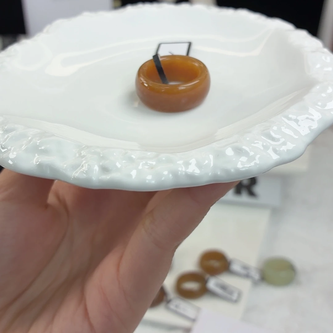 和田玉（糖玉）未镶嵌戒指糖色w80