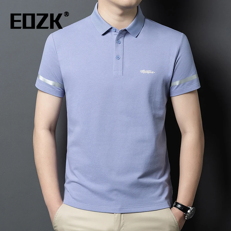 Eozk夏季短袖POLO衫男士中青年美式休闲薄款上衣透气半袖翻领T恤