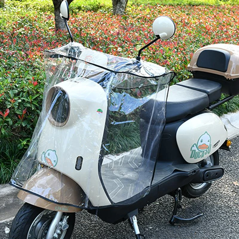 新款可折叠电动车挡风被防水保护罩电瓶摩托车防风罩透明四季通用