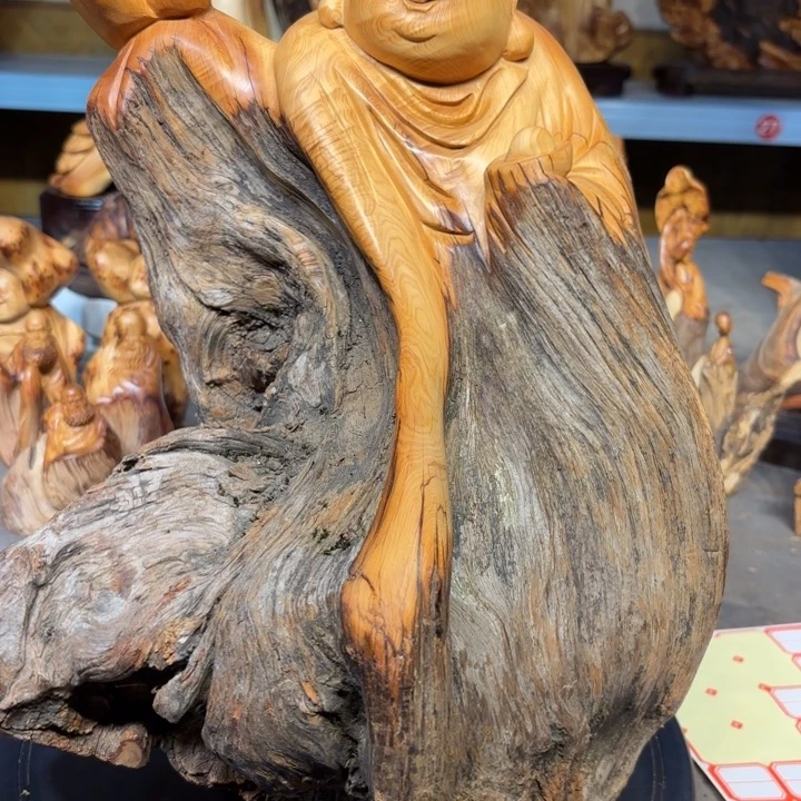 柏木太行崖柏弥勒佛