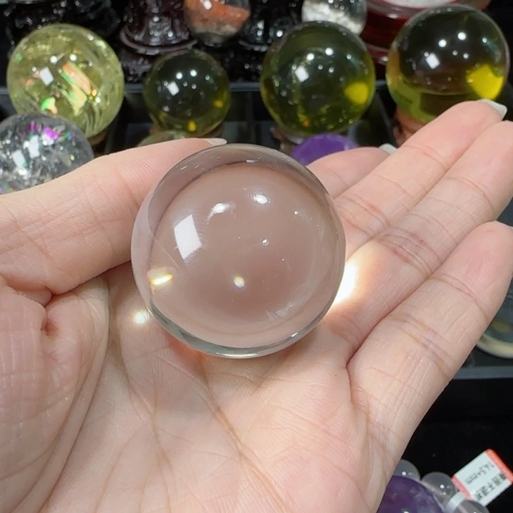水晶天然水晶球A23未镶嵌蛙**筐天然3.6公分